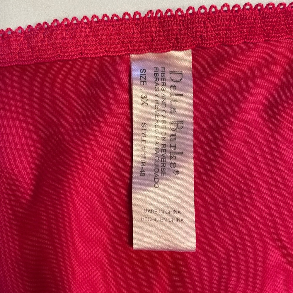 Delta Burke Vibrant Red Lace Chemise bow detail - Picture 6 of 7